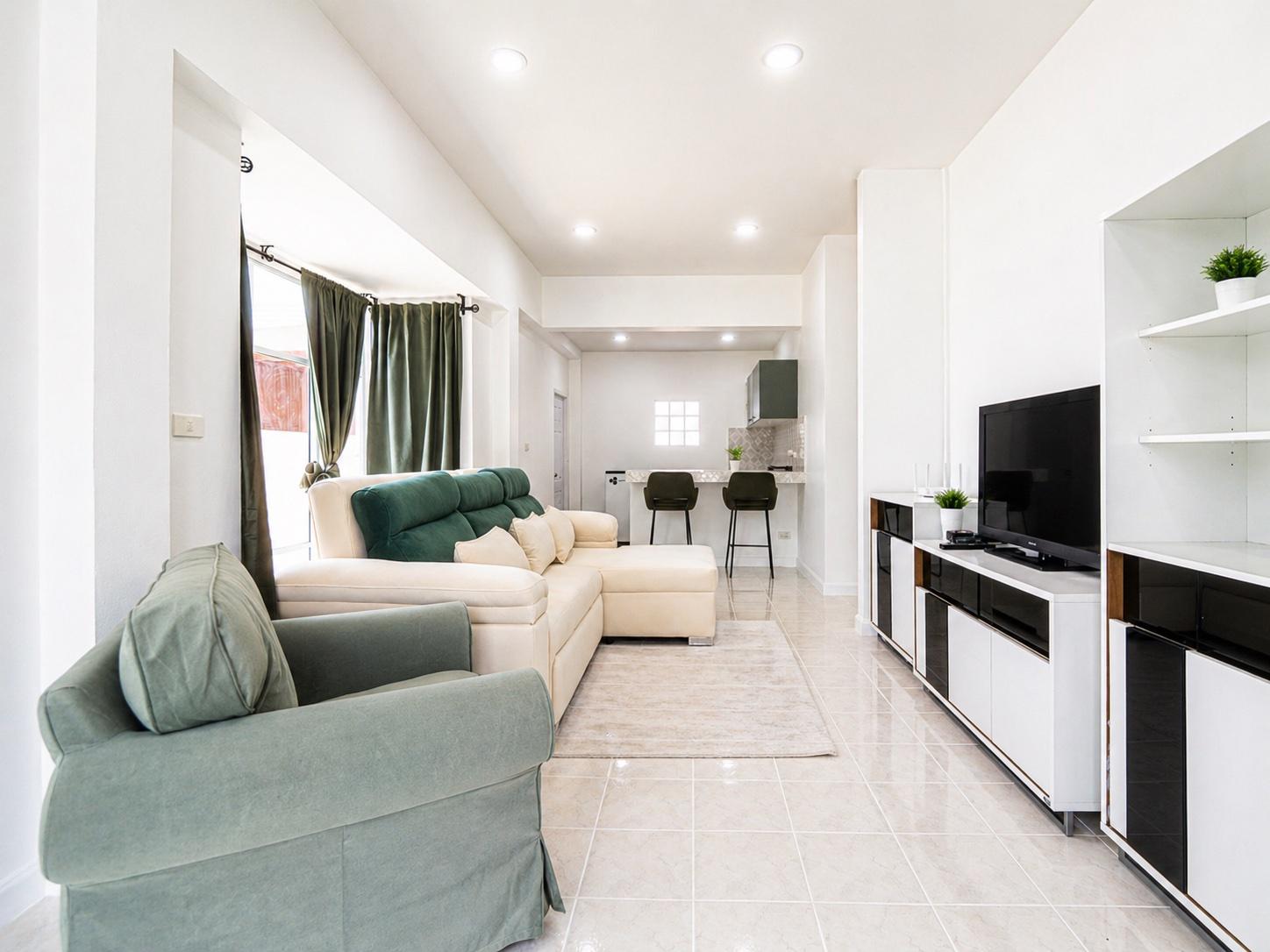 Wide Living & Kitchen View