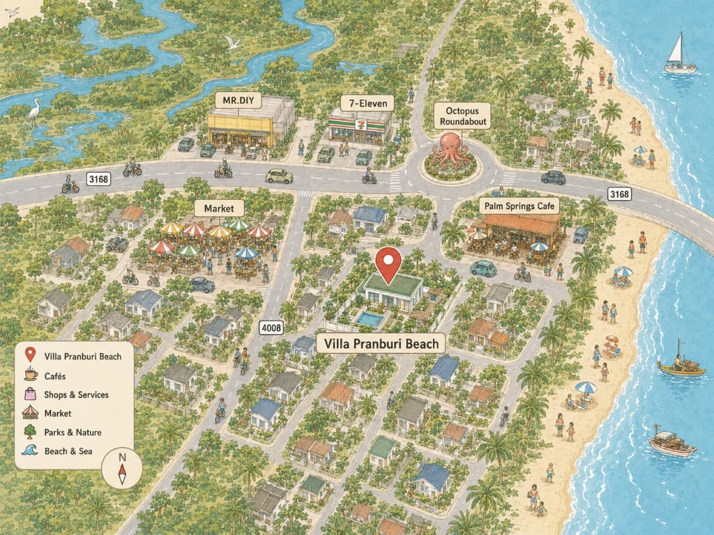 Villa Pranburi Beach Graphic Map