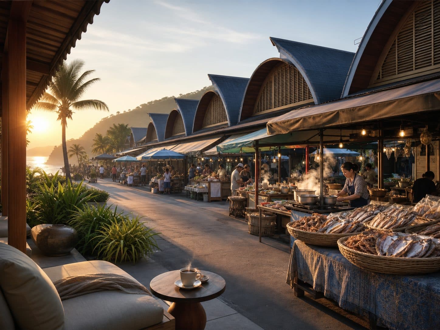 เช้าหัวหิน ตลาดฉัตรไชย แล้วกลับมาพักปราณบุรี